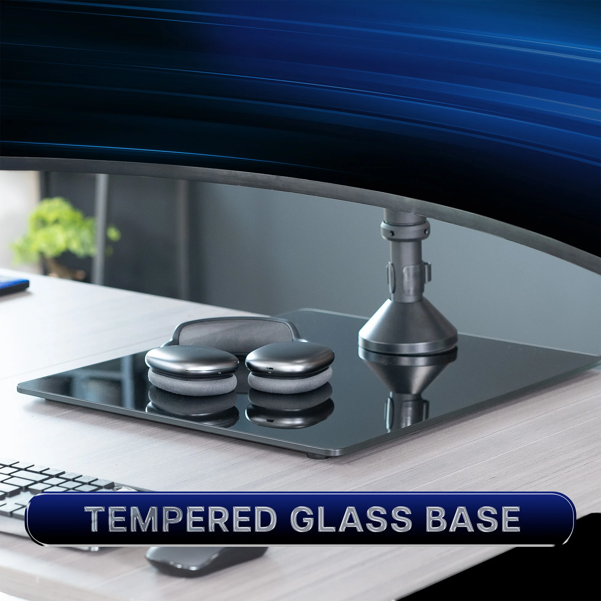 Pneumatic Arm Triple Ultrawide Monitor Extra Tall Desk Stand - Up to 49" Screens - Image 10