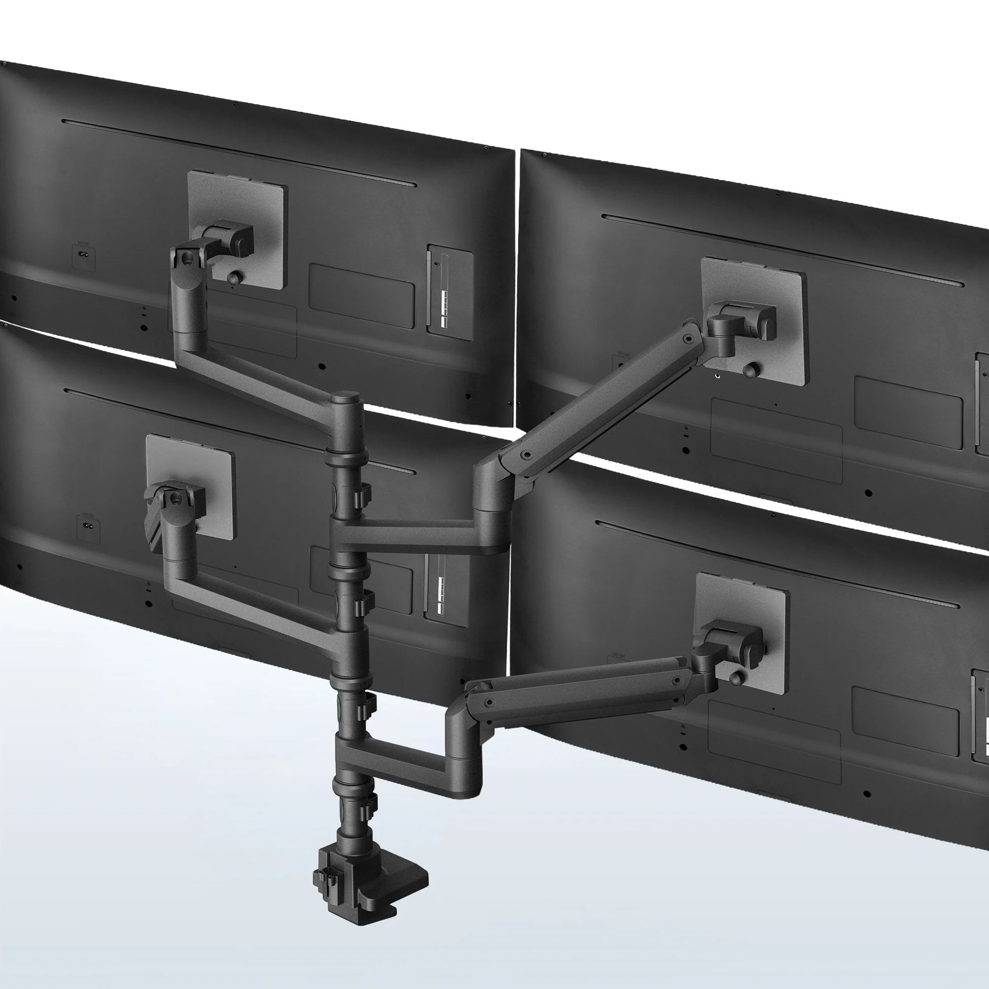 Pneumatic Arm Quad Ultrawide Monitor Extra Tall Desk Mount - Up to 49" Screens