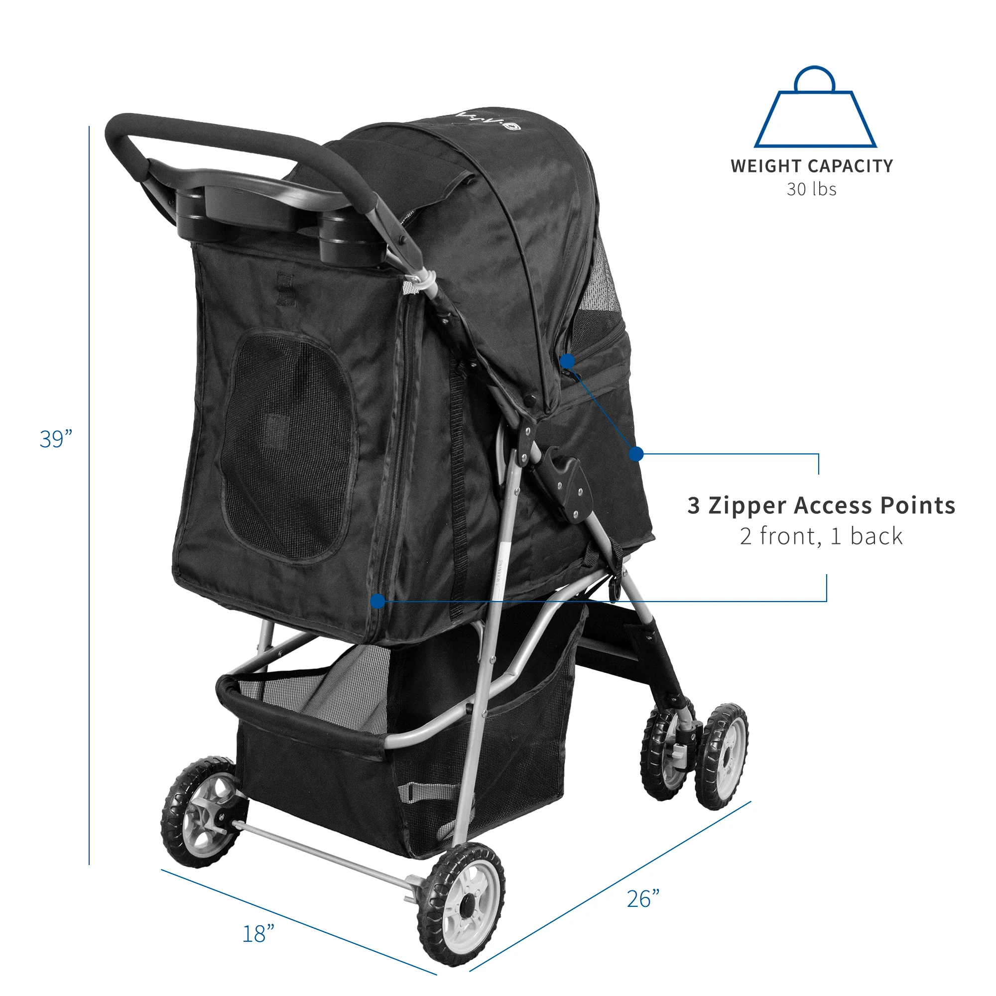 Four Wheel Pet Stroller - Image 3